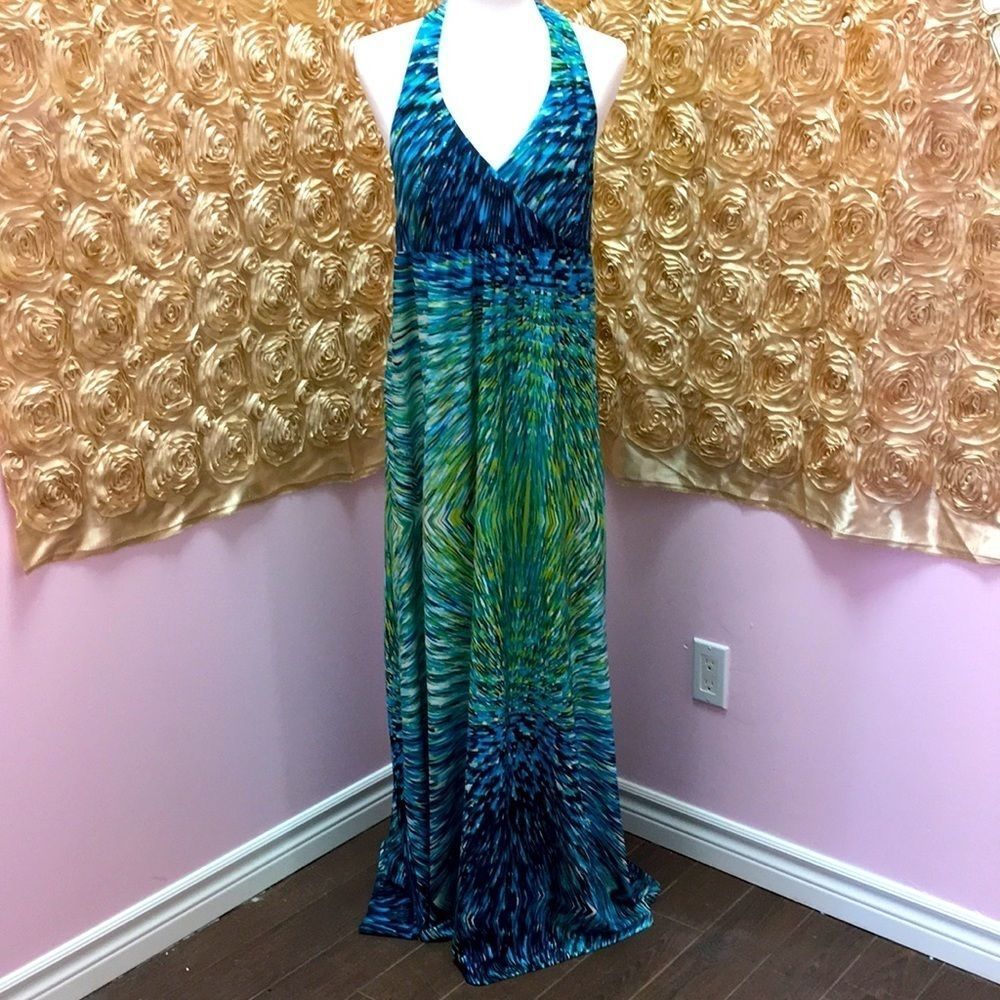 NWOT 💕💕💙 ERIN Blair Halter neck peacock dress